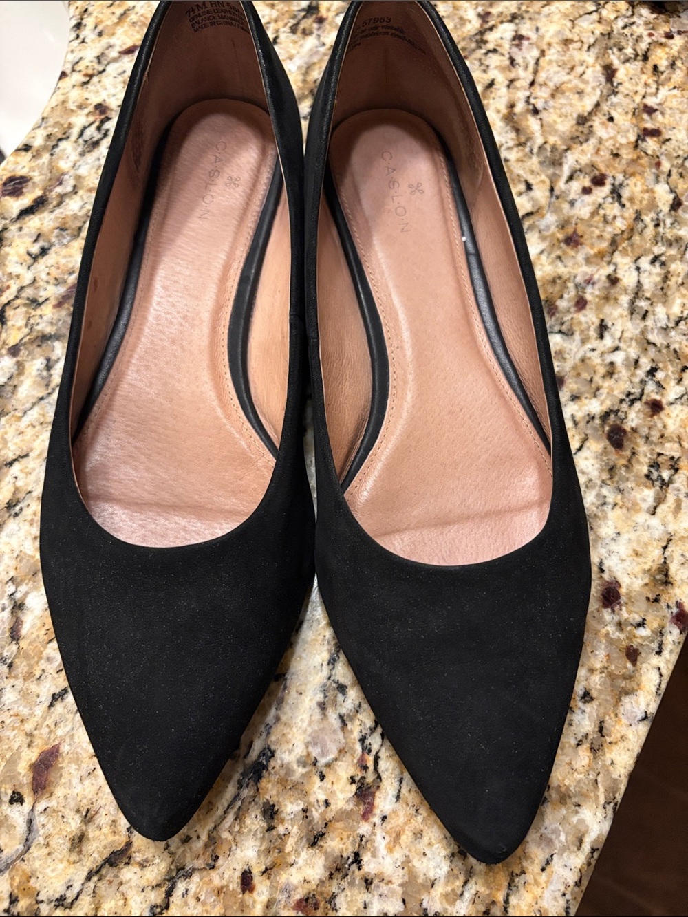 Caslon Black Suede Pointed Toe Flats